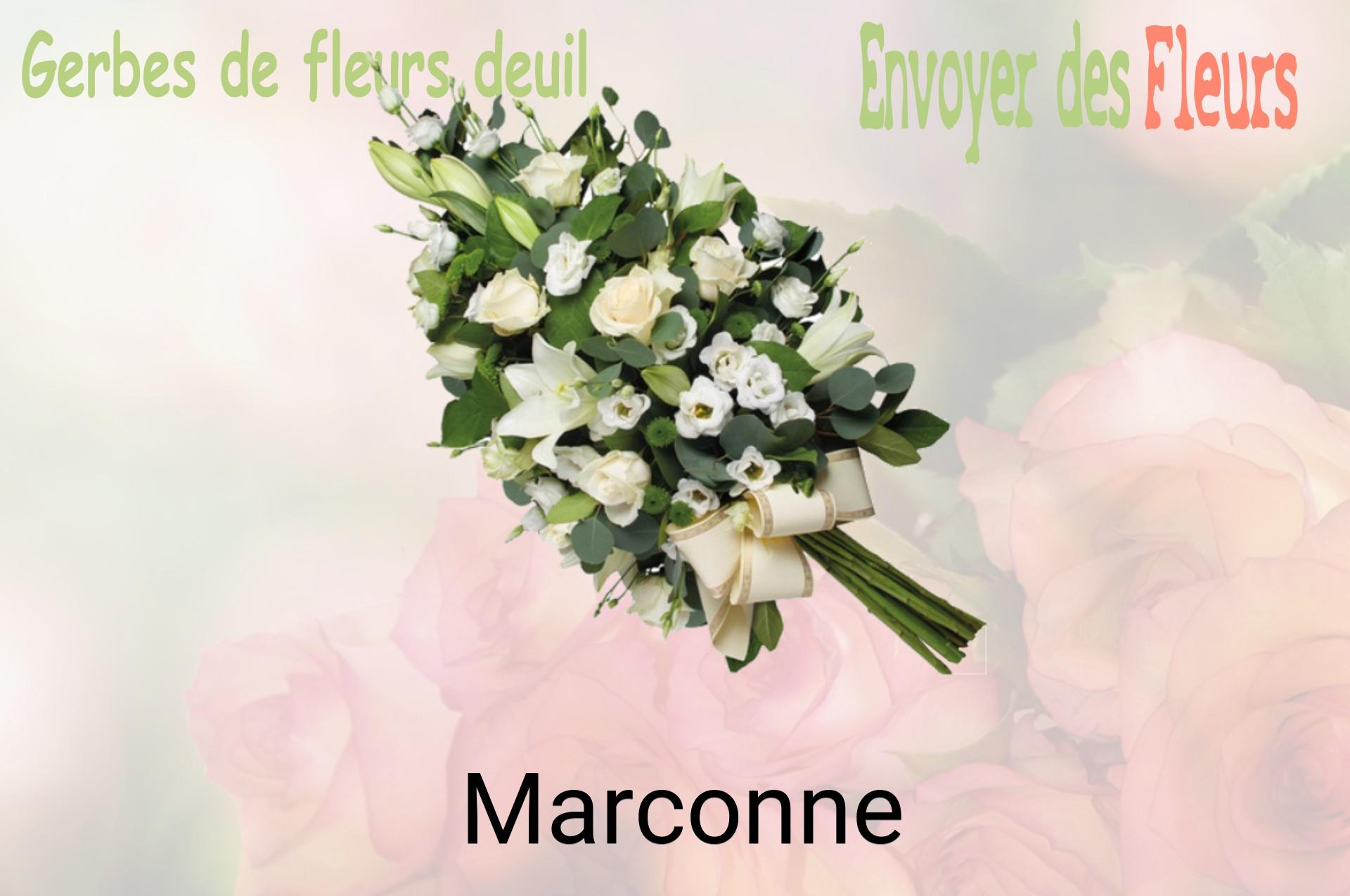 Gerbe de fleurs de deuil livrée à Marconne